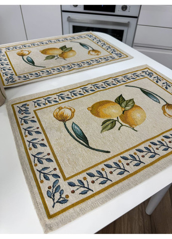 Сервірувальні серветки під тарілки гобелен Lemon/34426 No Brand (360890012)
