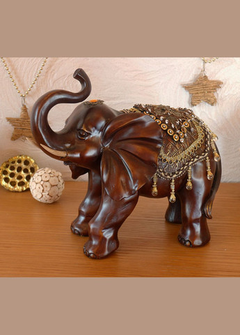 Фигура слона с украшениями, хобот вверх 30см (H26233D) Гранд Презент (282841288)