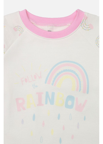 Молочна зимня піжама зі штанами для дівчинки колір молочний cb-00282012 Yuki