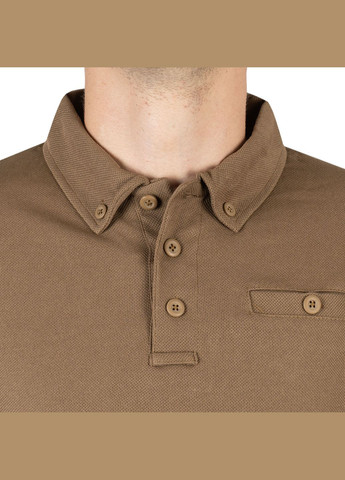 Футболка Поло тактична з довгим рукавом Tactical Long Sleeve Polo Shirt Quick Dry DARK COYOTE Mil-Tec (315821830)