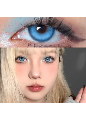 Цветные линзы для глаз голубые Blue Portal + контейнер для хранения в подарок No Brand (384047932)