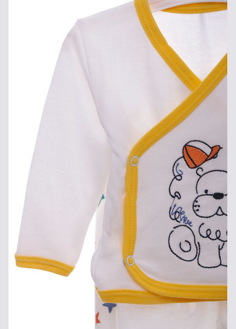 Білий демісезонний комплект сорочка, повзунки, шапка трикотажний собачка білий 62 см (36979) BABYKROHA