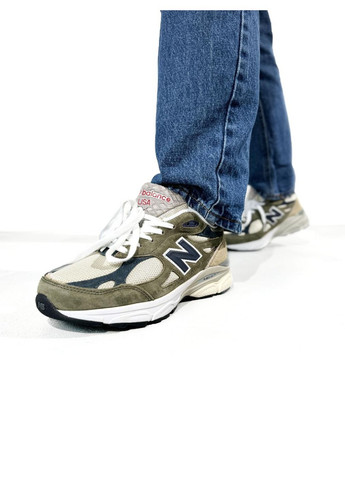 Бежеві Осінні кросівки чоловічі new balance 990 khaki blue beige нью беланс 990 No Brand
