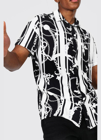 Черно-белая повседневный рубашка Boohoo