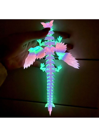 Іграшка-антистрес 3D-друкний рухомий Дракон — декоративна фігурка з PLA, 22 см (світиться в темряві) No Brand (366303797)