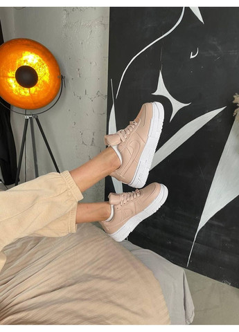 Розовые демисезонные кроссовки мужские nike air force 1 pixel beige pink найк аир форс 1 премиум No Brand