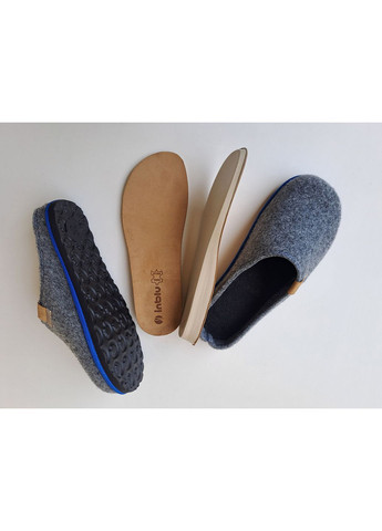 Серые тапочки мужские закрытые Inblu