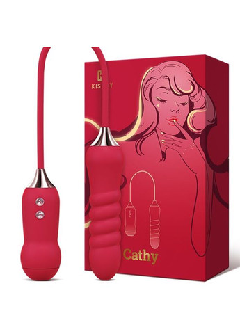 Пульсатор с вакуумным стимулятором Cathy Red на гибком соединении CherryLove KisToy (283251445)