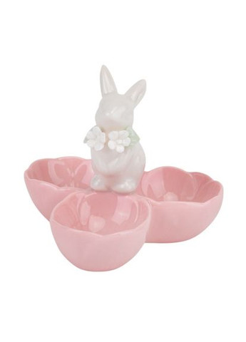 Подставка для 3 яиц "Белый кролик", розовая, 10 см (5009-004) ELISEY Кролик (322132548)