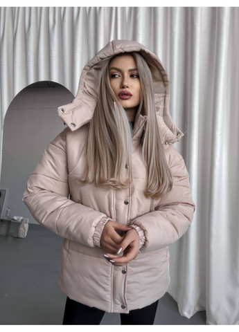 Бежевый демисезонный Пуховик No Brand