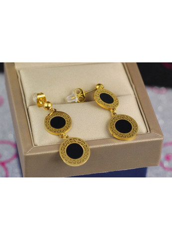 Сережки гвоздики два кола з чорною серединкою 3.5 см лимонні love-shopping Xuping Jewelry (358524973)