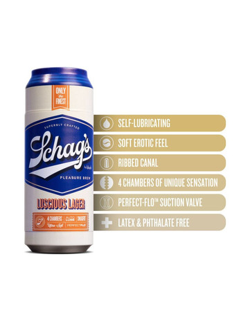 Мастурбатор – банка пива Schag's Luscious Lager Masturbator Frosted, самосмазывающийся вакуум Blush (369779649)