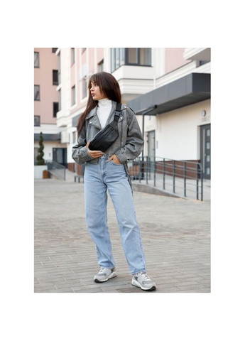 Женская сумка на пояс кожаная бананка Tirso BTT черная Sambag (322870622)