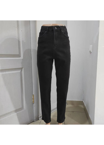 Джинси жіночі МОМ стрейч щільні великий розмір темно сірі No Brand - (370137967)