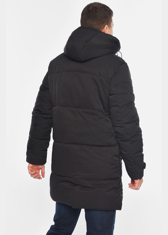 Черная зимняя куртка мужская удлиненная еврозима черного цвета Let's Shop