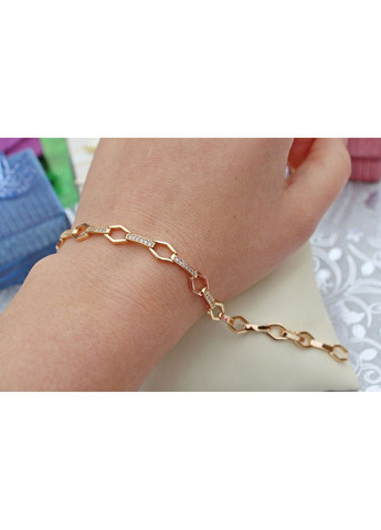 Браслет шестигранні і довгі ланцюжки п'ять з камінням 18 см 7 мм золотистий love-shopping Xuping Jewelry (355801142)