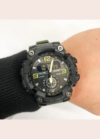Часы наручные мужские 1965AG ARMY GREEN, Часы армейские оригинал, Часы спортивные. Цвет: зеленый Skmei (381219655)
