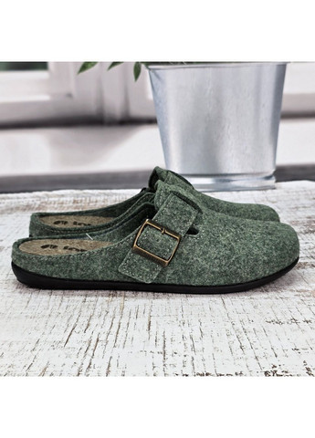 Зеленые тапочки мужские бежевые фетровые на полиуретановой подошве Inblu