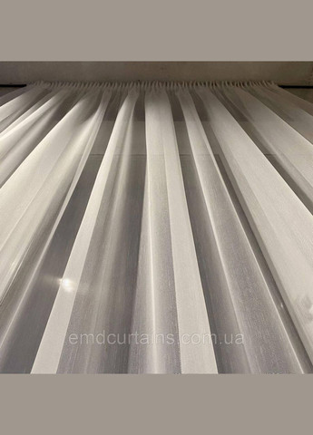 Комплект штори 2 шт з підхватами 180х250 см мікровелюр Рожево-пудровий та тюль бамбук 300 см Тепло-білий No Brand (337357908)