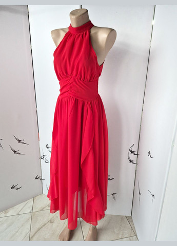 Червона сукня жіноча вечірня шифонова міді No Brand
