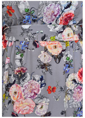 Серо-голубое повседневный женское летнее платье большого размера SK