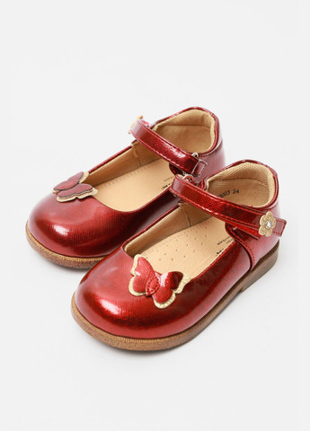 Красные туфли детские для девочки красного цвета без шнурков Let's Shop