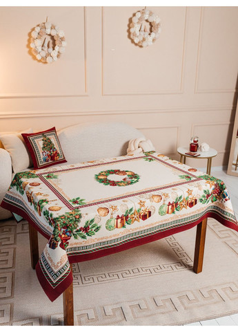 Скатерть Новогодняя гобеленовая 140х180 см. Premium праздничная скатерть JOUETS No Brand (360889998)