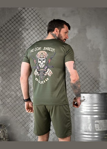 Тактический мужской летний костюм с принтом Водитель олива No Brand