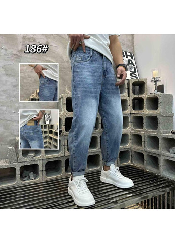 Джинси МОМ чоловічі тонкі котон без стрейча 29 блакитні No Brand (354331907)