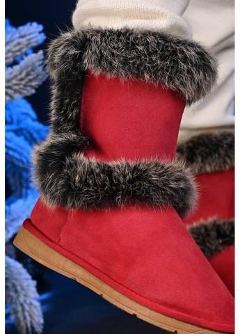 червоні натуральна замша No Brand Уггі жіночі зимові (361668620)