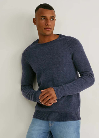 Синий демисезонный свитер из шерсти C&A