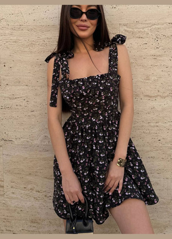 Черное платье в стиле zara с имитацией корсета, софт No Brand