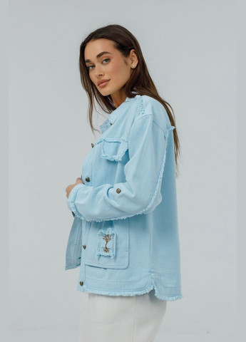 Блакитна демісезонна куртка джинсова жіноча Lora