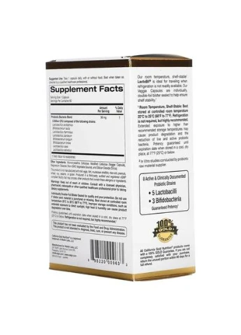 Пробіотики (LactoBif Probiotics) 5 млрд КОЕ 60 капсул California Gold Nutrition (361349286)