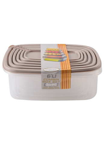 Контейнер пл. 0496 capuccino /НАБ./прям./0.3/0.5/0.85/1.35/2/3.1 (0496 capuccino) Violet House (365276709)