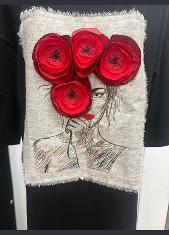 Чорна сукня жіноча чорна з маком mknk28055-1 Modna KAZKA