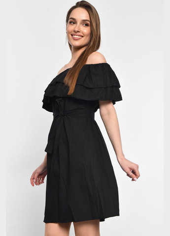 Летний женский сарафан женский черного цвета Let's Shop с рисунком