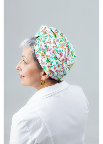 Тюрбан молочний з квітковим принтом BANDANA QUEEN (366239293)