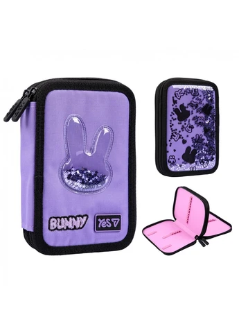 Шкільний пенал книжка з клапанами подвійний Shiny Bunny HP-01 533708 для дівчаток для першокласниці і молодшої школи Yes (403233582)