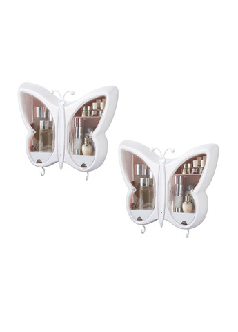 Настінний органайзер-полиця "Метелик" для косметики підвісний для ванної кімнати шафка ящик пластиковий Білий (VO114) No Brand (360867195)