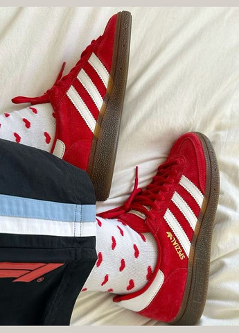 Красные кроссовки handball spezial scarlet red gum - fv1227 No Brand