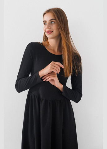 Черное повседневный платье однотонное женское 2433 черный (2000990755919d) shop (2000990755919) On me однотонное