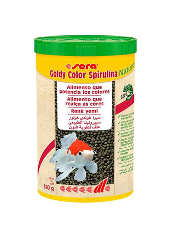 Корм для золотых рыб Nature Goldy Color Spirulina в гранулах 390 гр 1000 мл Sera (278369067)