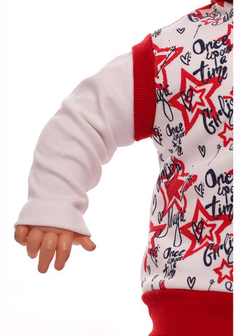 Красный зимний костюм с длинным рукавом для девочки с жилеткой флисовый magic красный 68 см (30744) BABYKROHA