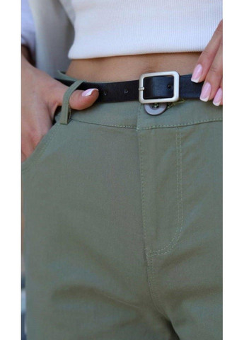 Штани жіночі з ремінцем оливкові Jinbaolai (307392812)
