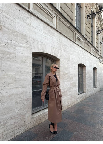 Світло-коричневе демісезонне Жіноче кашемирове пальто однобортне Avanti