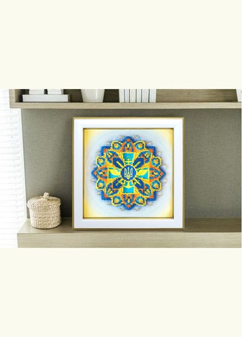 Набор для вышивки бисером Мандала "Слава ВСУ", 15x15 см No Brand (340485452)