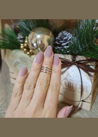 Серебряное Кольцо на верхнюю фалангу без камешков Трио Каштан (342335236)