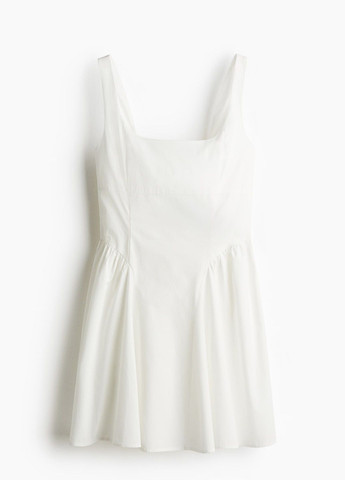 Белое платье H&M однотонное