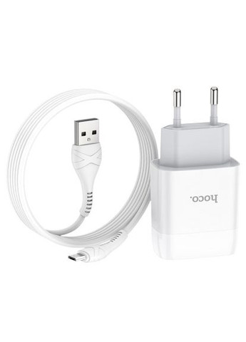 Зарядний пристрій (6931474713063) Hoco C73A Glorious 2xUSB + cable Micro 5P 12W White (370018862)
